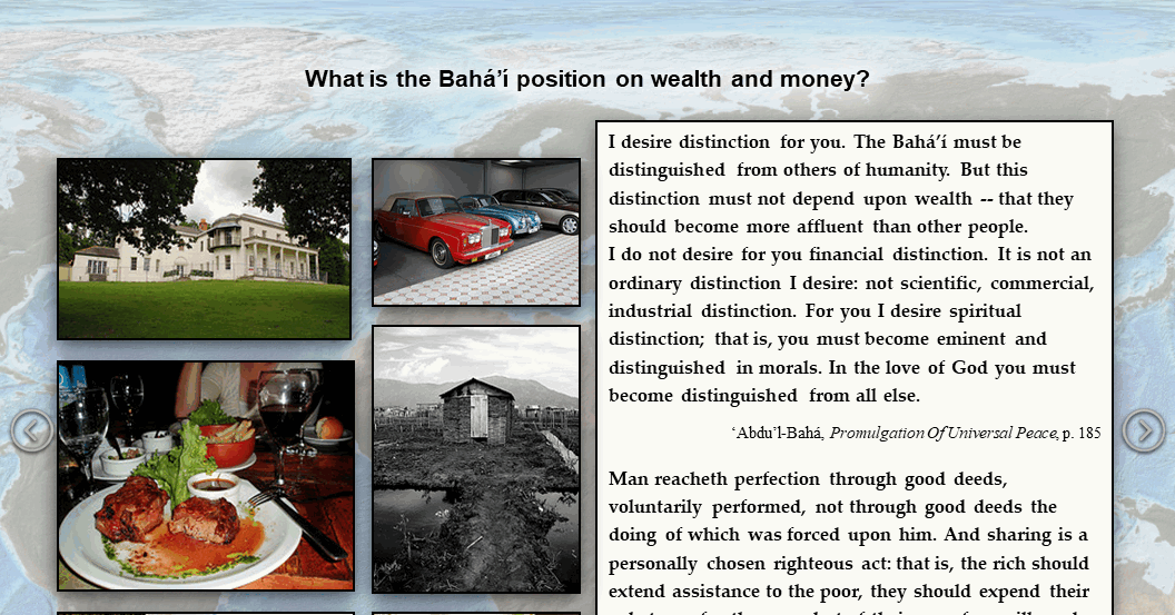 My Goal Is To Make The World A Better Place 12 What Is The Baha I Position On Wealth And Money